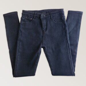 Black FLEECE WARM Jeans, Cozy Winter Jeans, Skinny Denim Pants, Size 29